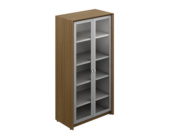 [GCC450180CVCN19] Glass-door bookcase 35 x 19.5 x 71" Contempo (Silver Apricot)