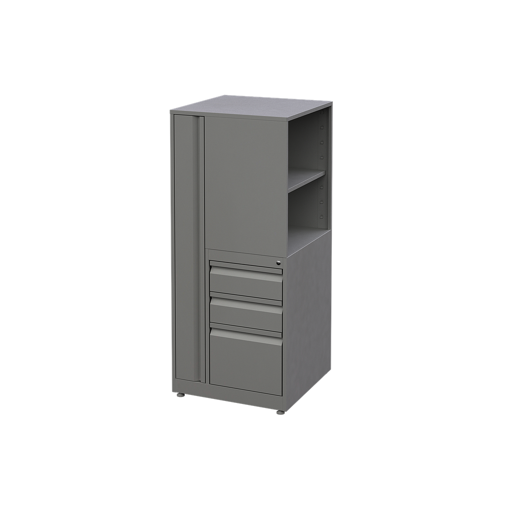 Librero a Piso 3 Gavetas Metalico 60 x 60 x 140 cm