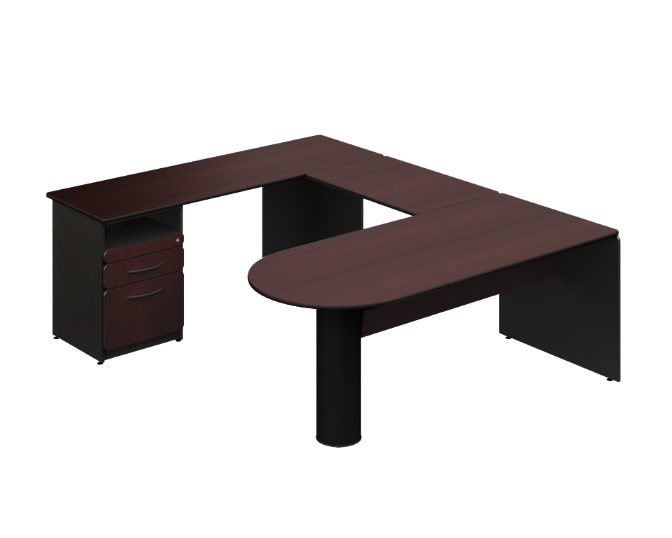 [GBA130BP18BP00] Conjunto Semi Ejecutivo 180 x 230 x 75 cm Basic (Bordeaux)