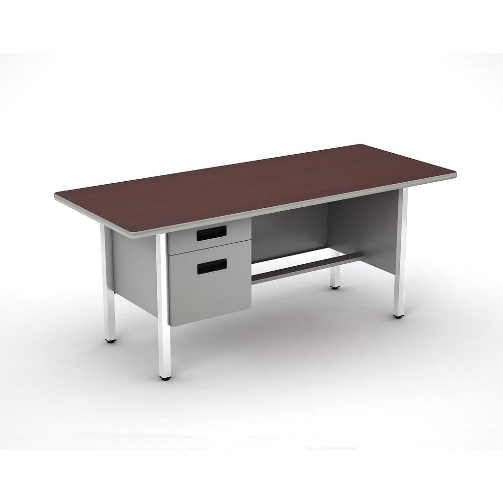 [GAO210180LBP04LL02] Escritorio 2 Gavetas 180 x 75 x 75 cm Concord (Izquierdo, Cherry, Beige)