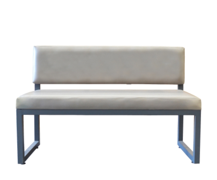 [GDBE720180FM09PT01] Banca Lisa con respaldo Liso 180 cm (Tactopiel Maglia Sage, Aluminio)