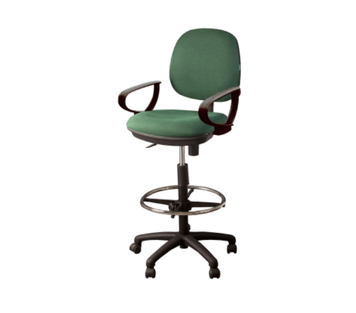 [GDC304PPBRTB30] Silla Cajero c/Brazos Polipro Base Plastica c/Ruedas Comfort (Caribe Oxford)