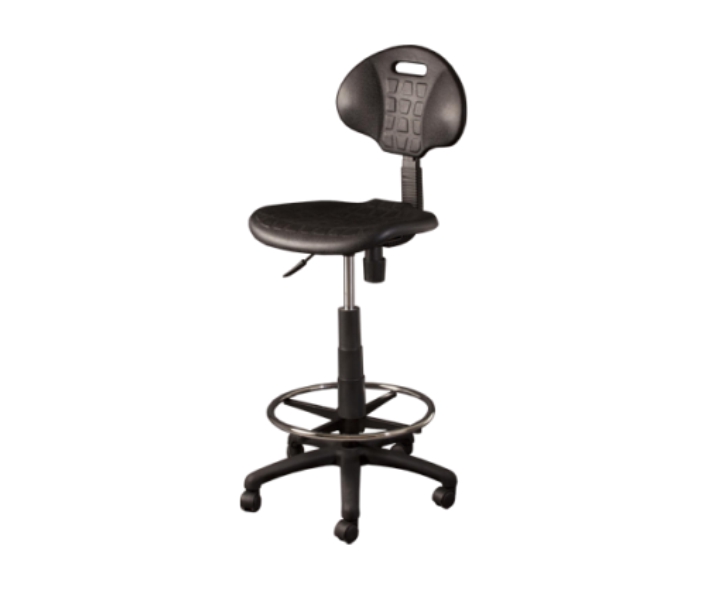 [GDC305BRPS00] Adjustable stool w/backrest 5 star nylon base w/casters