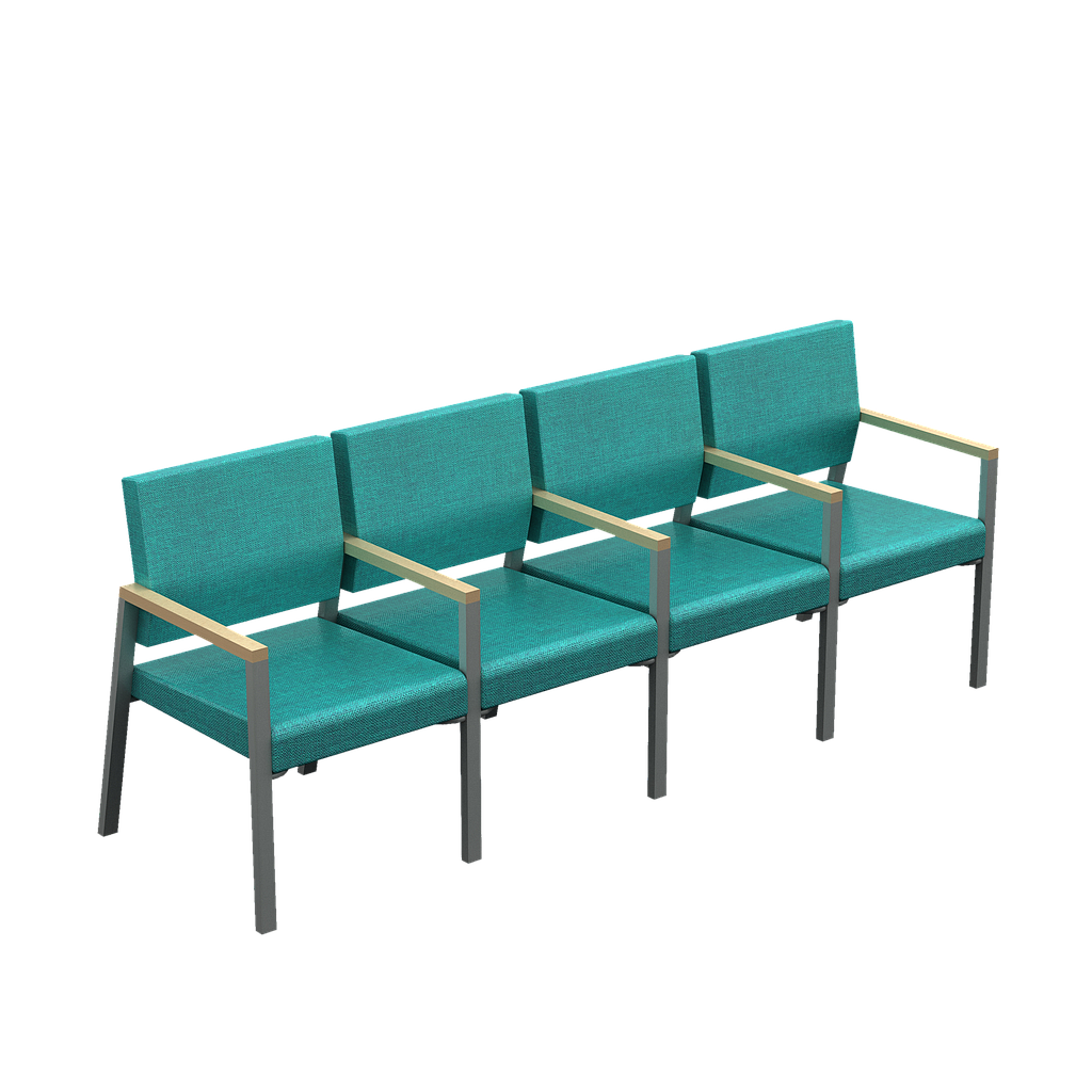 [GDSE202P4TA96PL00] Silla Recepcion Cuadruple 220 x 60 x 85 cm Seti (Ontario Lemon, En Polvo Negro)