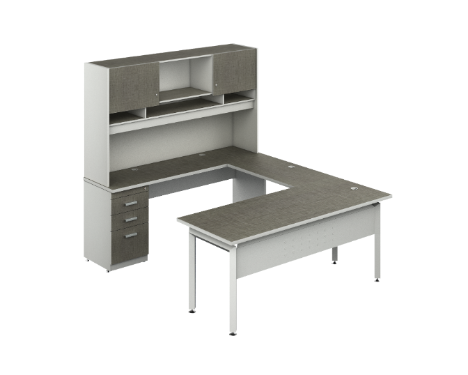 U-group with hutch non-handed 71 x 85 x 71" Kenza