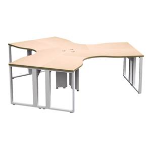 3 User laminate station (Metal Leg) 105.5 x 91.5 x 30" Urban
