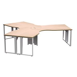 3 User laminate station (Metal Leg) 125.5 x 109 x 30" Urban